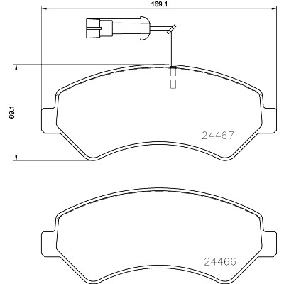 Jeu de 4 plaquettes de frein BREMBO P 23 161