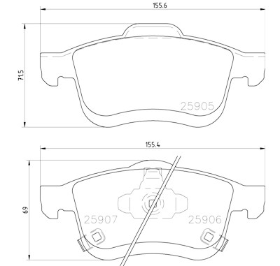 Jeu de 4 plaquettes de frein BREMBO P 23 167