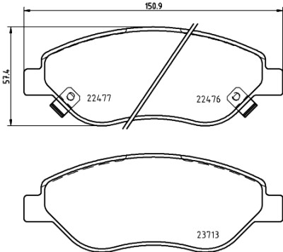 Jeu de 4 plaquettes de frein BREMBO P 23 178