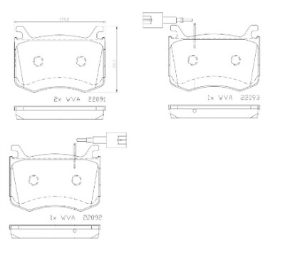 Jeu de 4 plaquettes de frein BREMBO P 23 183