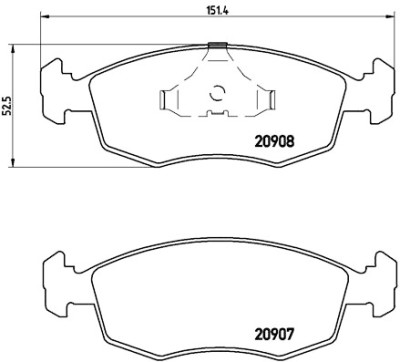 Jeu de 4 plaquettes de frein BREMBO P 24 019