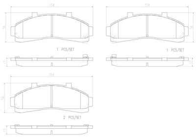 Jeu de 4 plaquettes de frein BREMBO P 24 041