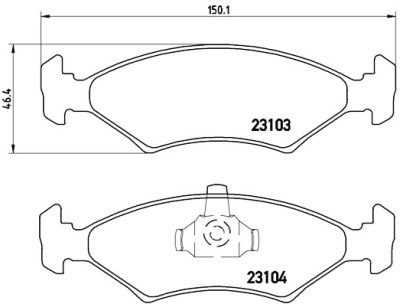 Jeu de 4 plaquettes de frein BREMBO P 24 043