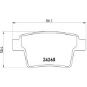 Jeu de 4 plaquettes de frein BREMBO P 24 063