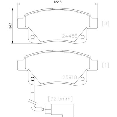 Jeu de 4 plaquettes de frein BREMBO P 24 066