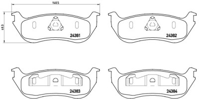 Jeu de 4 plaquettes de frein BREMBO P 24 068