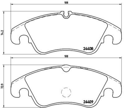 Jeu de 4 plaquettes de frein BREMBO P 24 074