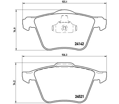 Jeu de 4 plaquettes de frein BREMBO P 24 077