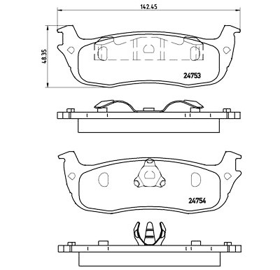 Jeu de 4 plaquettes de frein BREMBO P 24 083