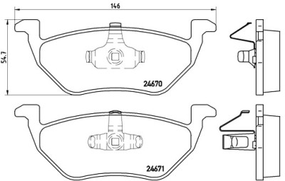 Jeu de 4 plaquettes de frein BREMBO P 24 085