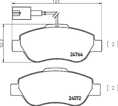 Jeu de 4 plaquettes de frein BREMBO P 24 150