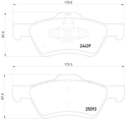 Jeu de 4 plaquettes de frein BREMBO P 24 159