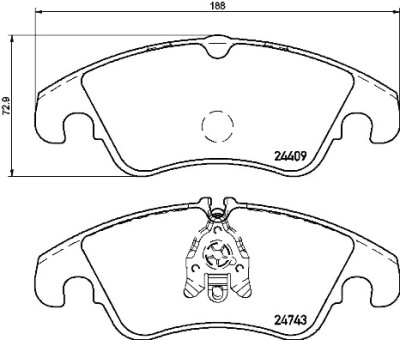 Jeu de 4 plaquettes de frein BREMBO P 24 161