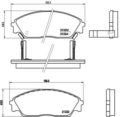 Jeu de 4 plaquettes de frein BREMBO P 28 016