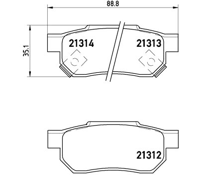 Jeu de 4 plaquettes de frein BREMBO P 28 017