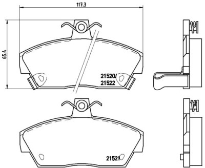 Jeu de 4 plaquettes de frein BREMBO P 28 019