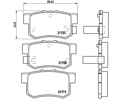 Jeu de 4 plaquettes de frein BREMBO P 28 022