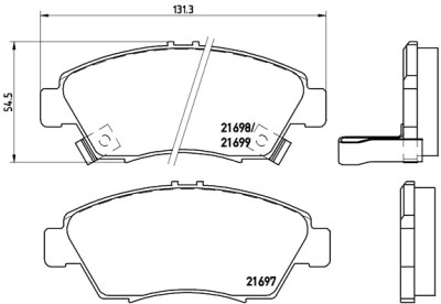 Jeu de 4 plaquettes de frein BREMBO P 28 024