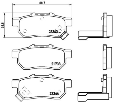 Jeu de 4 plaquettes de frein BREMBO P 28 025
