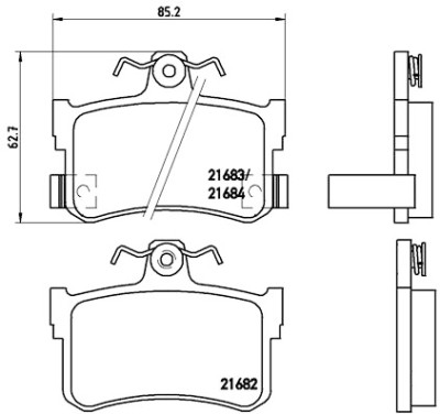 Jeu de 4 plaquettes de frein BREMBO P 28 027
