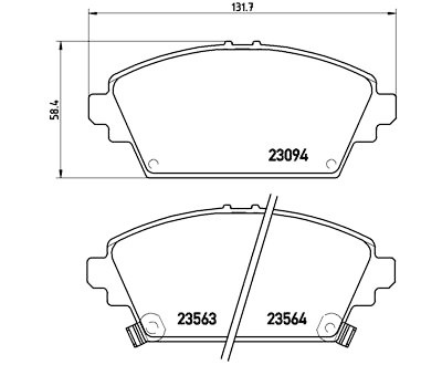 Jeu de 4 plaquettes de frein BREMBO P 28 029