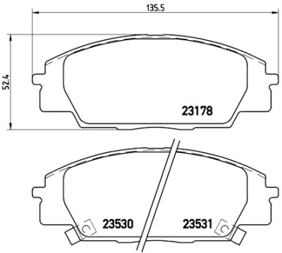 Jeu de 4 plaquettes de frein BREMBO P 28 032