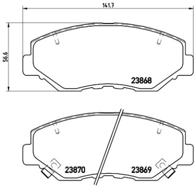 Jeu de 4 plaquettes de frein BREMBO P 28 035