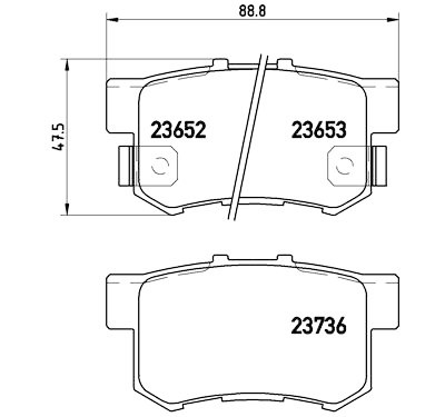 Jeu de 4 plaquettes de frein BREMBO P 28 039
