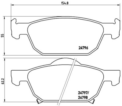 Jeu de 4 plaquettes de frein BREMBO P 28 044