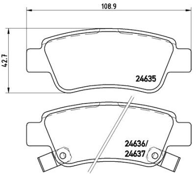 Jeu de 4 plaquettes de frein BREMBO P 28 046