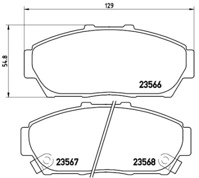 Jeu de 4 plaquettes de frein BREMBO P 28 048