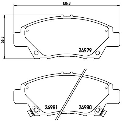 Jeu de 4 plaquettes de frein BREMBO P 28 050