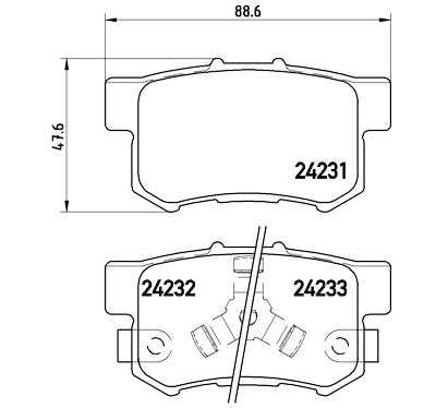 Jeu de 4 plaquettes de frein BREMBO P 28 051