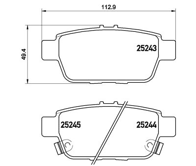 Jeu de 4 plaquettes de frein BREMBO P 28 067