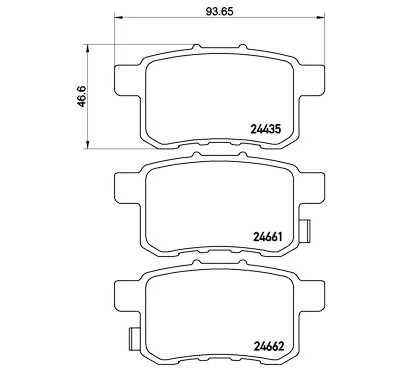 Jeu de 4 plaquettes de frein BREMBO P 28 072