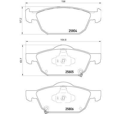 Jeu de 4 plaquettes de frein BREMBO P 28 076