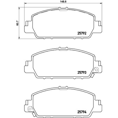Jeu de 4 plaquettes de frein BREMBO P 28 077