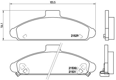 Jeu de 4 plaquettes de frein BREMBO P 30 004