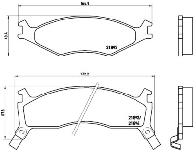 Jeu de 4 plaquettes de frein BREMBO P 30 006