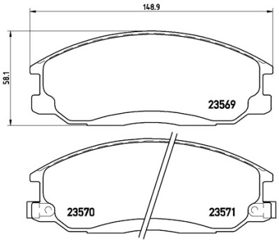 Jeu de 4 plaquettes de frein BREMBO P 30 013