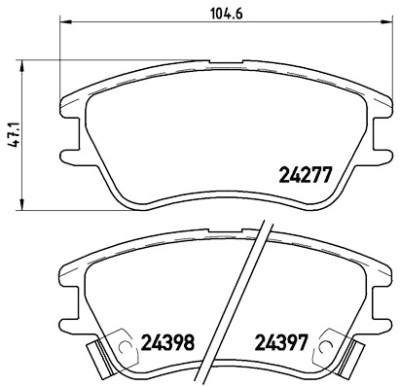 Jeu de 4 plaquettes de frein BREMBO P 30 027