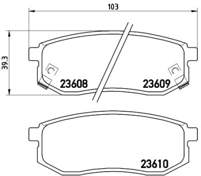 Jeu de 4 plaquettes de frein BREMBO P 30 030