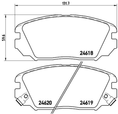 Jeu de 4 plaquettes de frein BREMBO P 30 031