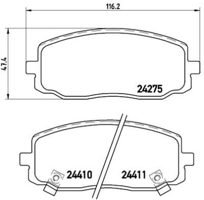 Jeu de 4 plaquettes de frein BREMBO P 30 032