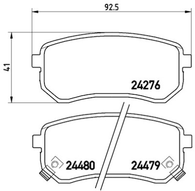 Jeu de 4 plaquettes de frein BREMBO P 30 033