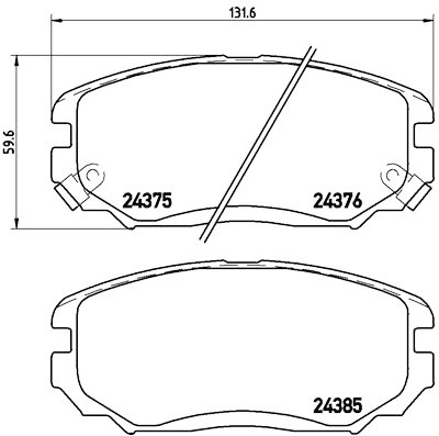 Jeu de 4 plaquettes de frein BREMBO P 30 038
