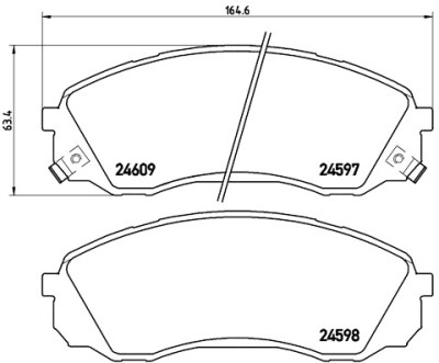 Jeu de 4 plaquettes de frein BREMBO P 30 041