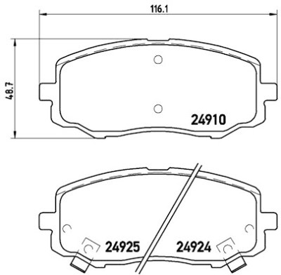 Jeu de 4 plaquettes de frein BREMBO P 30 045
