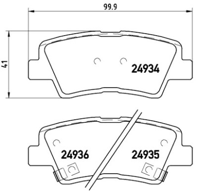 Jeu de 4 plaquettes de frein BREMBO P 30 047