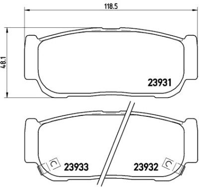 Jeu de 4 plaquettes de frein BREMBO P 30 057